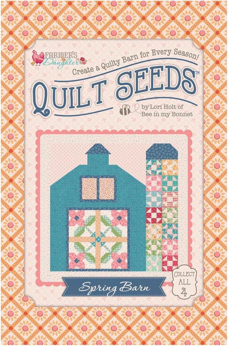 Riley Blake Farmer’s Daughter Quilt Seeds Patterns by Lori Holt of Bee in My Bonnet | Set of 4 Barn Quilt Blocks (Autumn, Summer, Spring, Winter)