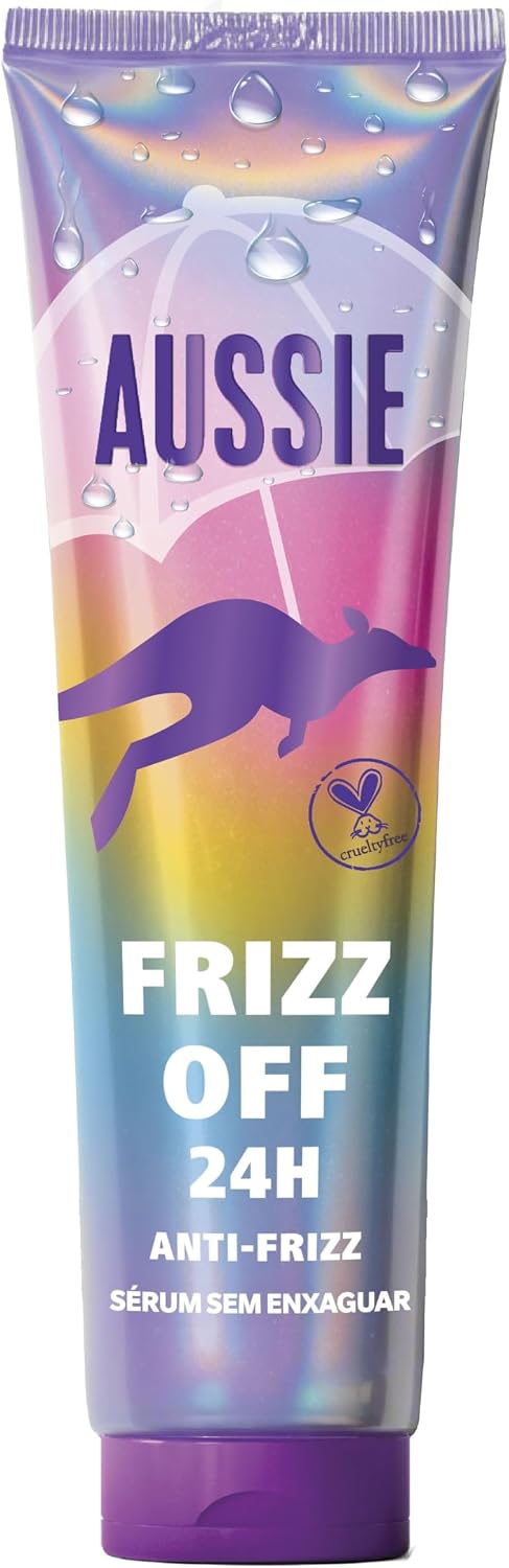 Aussie Frizz Off 24H Frizz Ease Leave-In Serum 160 ml, mantiene l’effetto crespo e l’umidità a bada, idrata, leviga e protegge i capelli dal calore