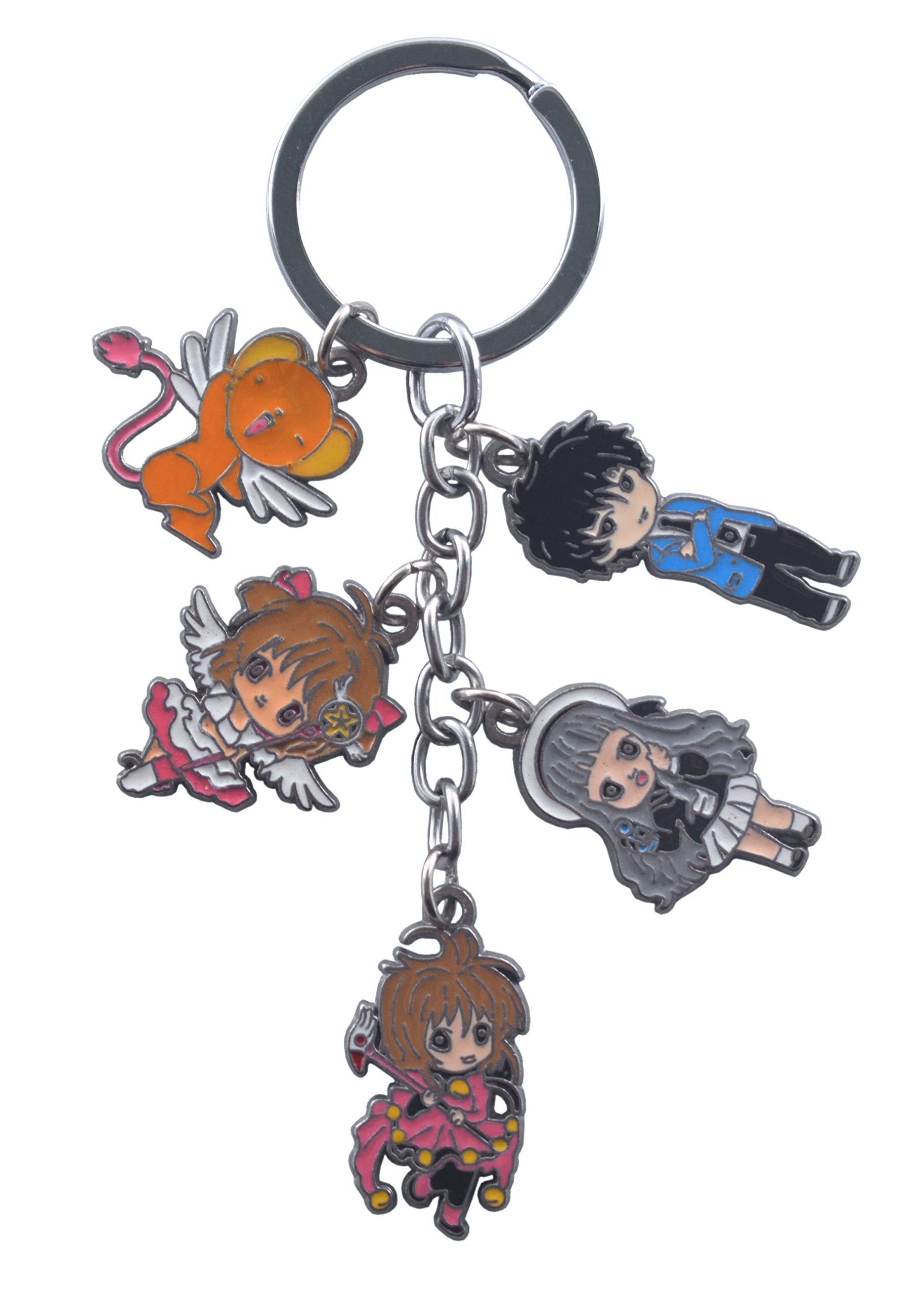 AmasukamiAnime character Kinomoto Touya keyring Tomoyo Daidouji keyring Cerberus keyring Kinomoto Sakura keyring, Multicolor, S