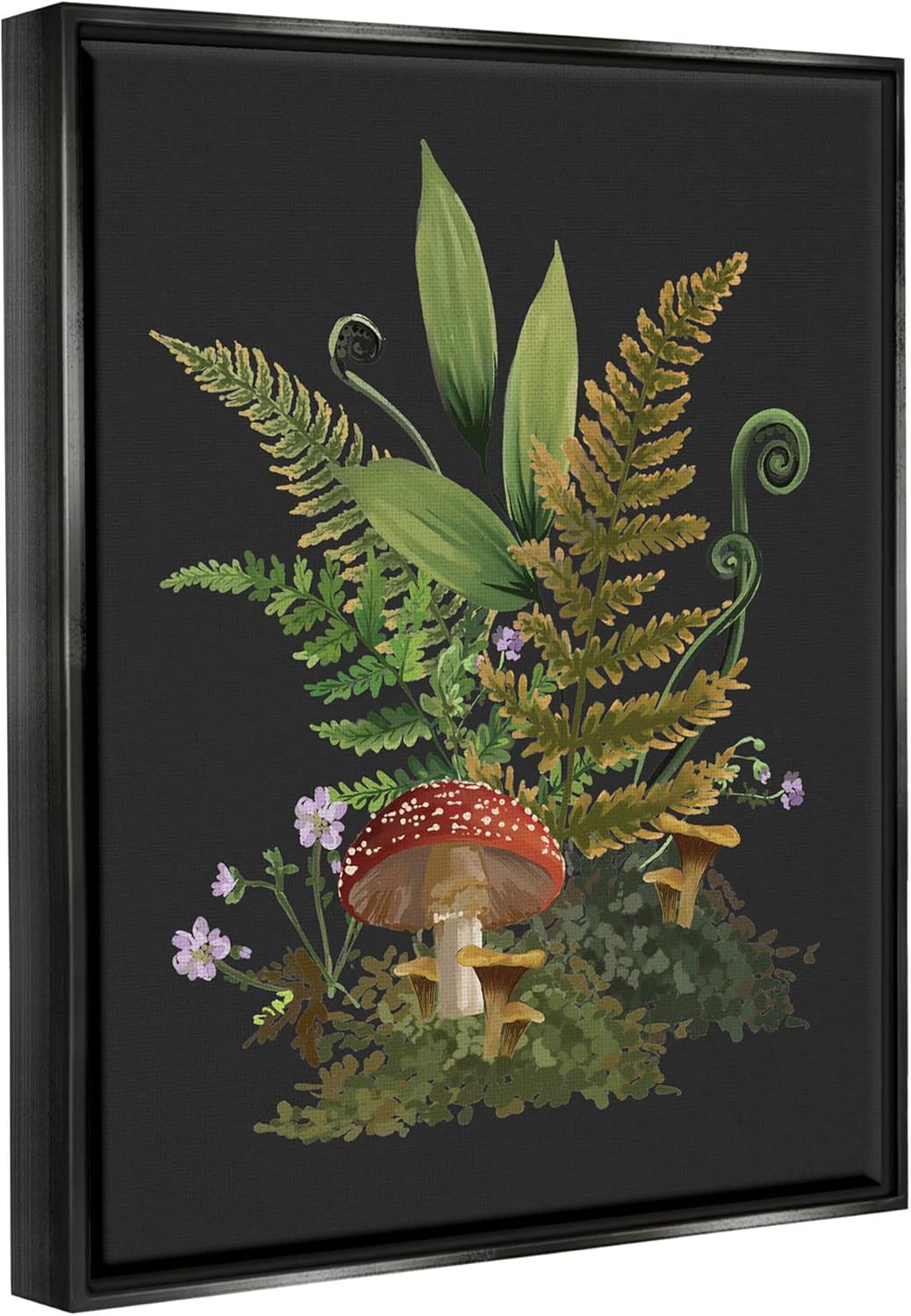 Stupell Industries Ferns Sprouting Woodland Mushroom Plants Floating Framed Wall Art, Design by House of Rose