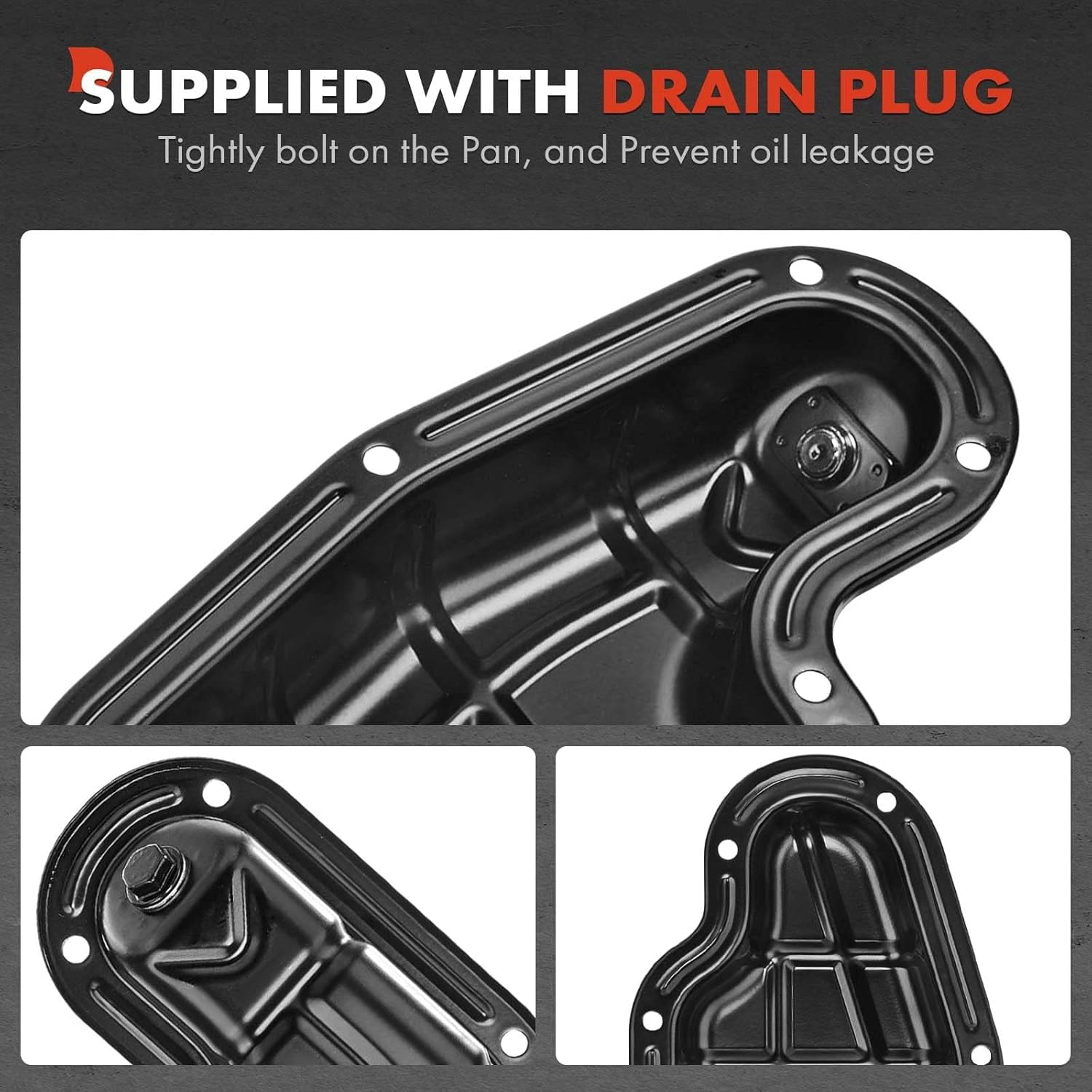 A-Premium Lower Engine Oil Pan Sump with Drain Plug & Gasket Compatible with Nissan Pathfinder 2001-2004, INFINITI QX4 2001-2003, V6 3.5L