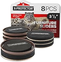 Vista 7 de X-Protector Deslizadores de Muebles para Alfombras y Juego de Herramientas Elevadoras de Muebles - 4 PIEZAS Deslizadores de 3 1/2" para Muebles