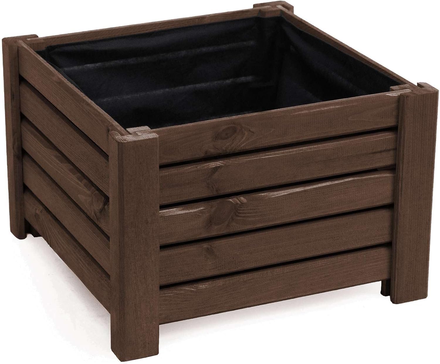 BOGATECO Houten Plantenbak, bloempot, Geïmpregneerd hout tuin plantenpot | 80x38 cm | voor de tuin, terras of balkon | verschillende uitvoeringen, indoor et outdoor | Agro-niet-geweven | Donker Bruin