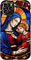 Vista 27 de Blessed Virgin Mary and Jesus Christ Stained Glass Case for iPhone 16