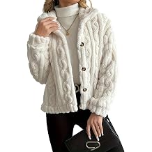 Womens Long Sleeve Sherpa Warm Bed Jackets Fall Winter Casual Coats Front Buttons Fleece Outdoor Coat