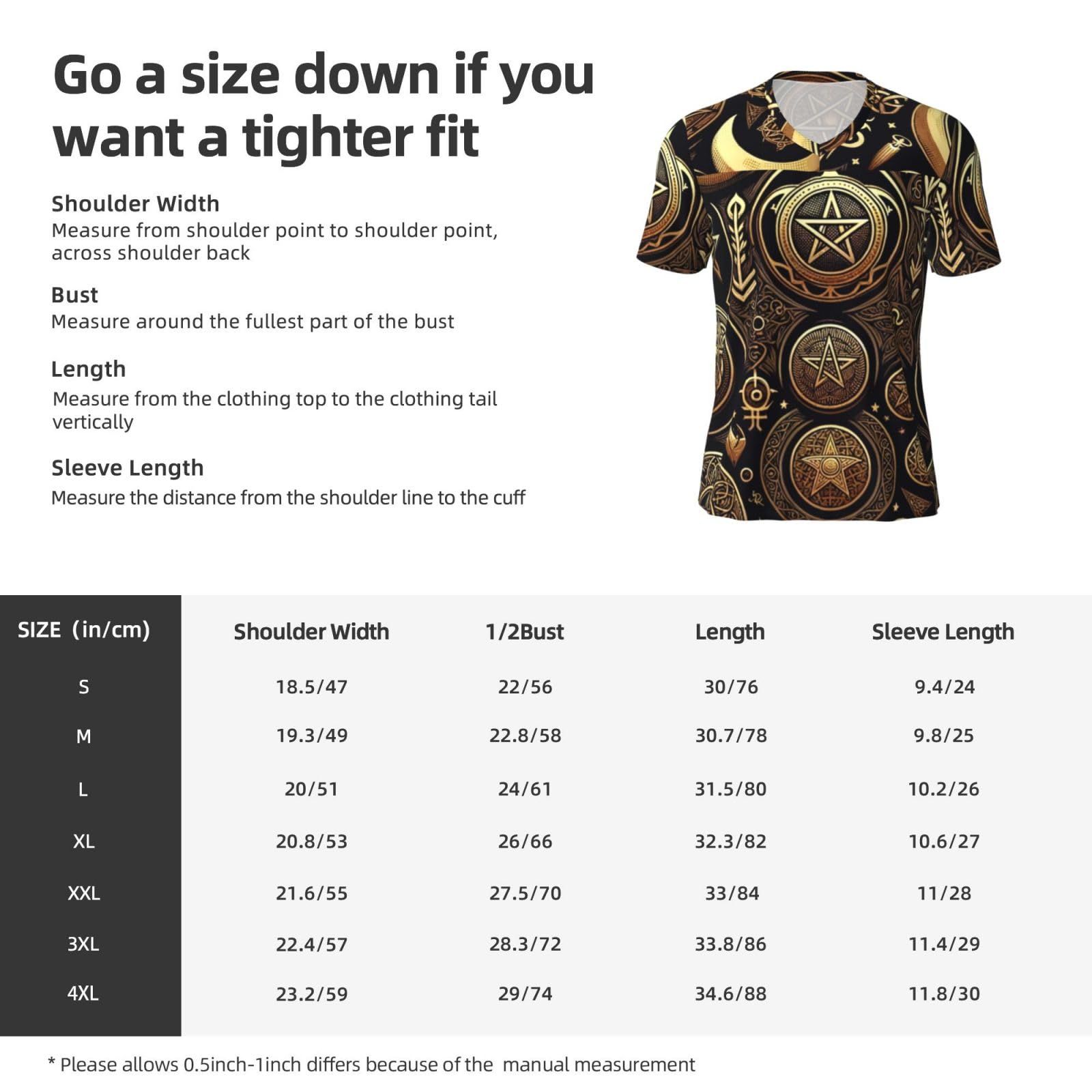 Stylish Athletic Sports Jersey Pentagrams-Moons-Mystical Men's Rugby Jersey 4X-Large Black