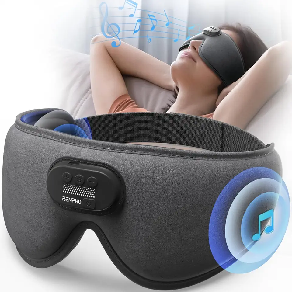 Sommeil premium 2026 : 50 produits pour dormir comme jamais Renpho Casque anti-bruit Sommeil, Cadeau Fête des Mères, Cadeau Femme, avec écouteurs Blue