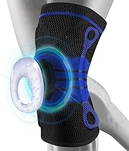 Knee Brace, Knee Support Brace for Women and Men, Compression Knee Sleeve with Patella Gel Pad & Side Stabilizers for Running, Gym, Hiking, Sports, Blackish Blue, M
