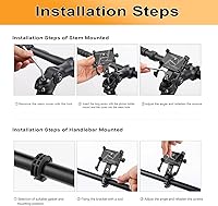 Vista 6 de Soporte de aluminio para teléfono de bicicleta, soporte ajustable de 360° para teléfono celular, soporte universal para iPhone, Samsung Galaxy