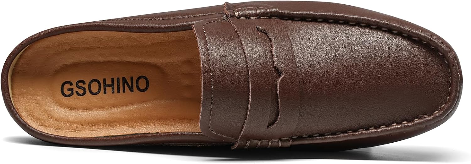 Men’s Slip-On Loafers Handmade Leather Slippers Breathable Comfortable Soft Hand Stitched no-Heel Casual Shoes for Men - Image 4