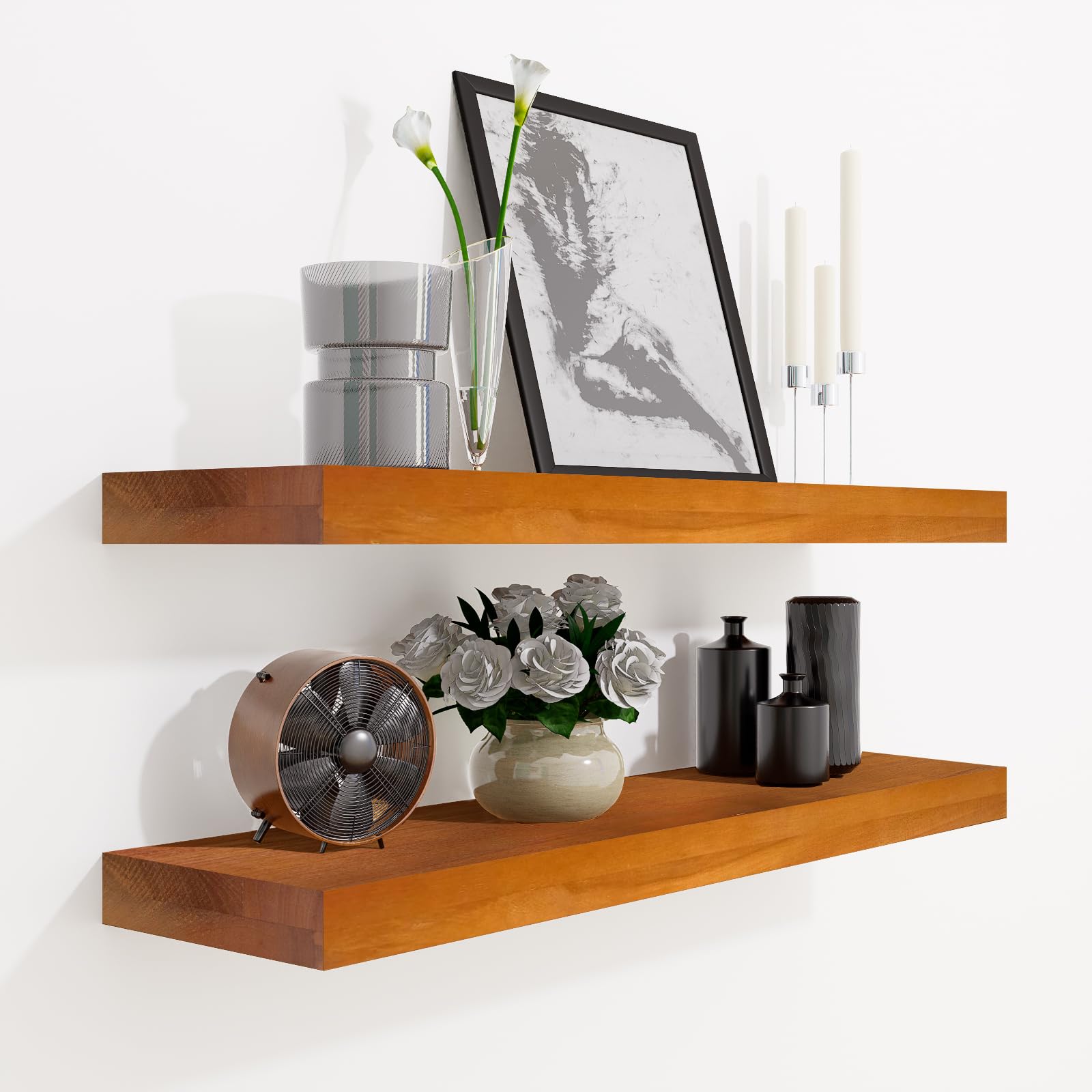 Amazon.com: Beneouya 24 Inch Floating Shelves, Bathroom Wooden