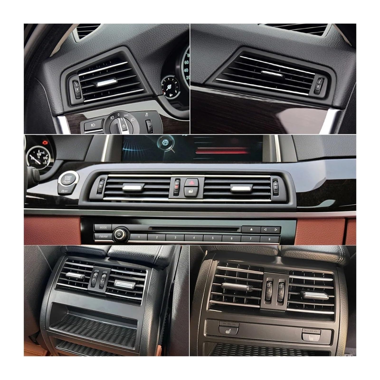 Salpicadero Rejilla Ventilación para BMW para Series 5 F10 F11 520 523 525 528 530 535 LHD Rejilla De Ventilación del Aire Acondicionado Tablero Instrumentos Automóvil Salida(LHD Middle)