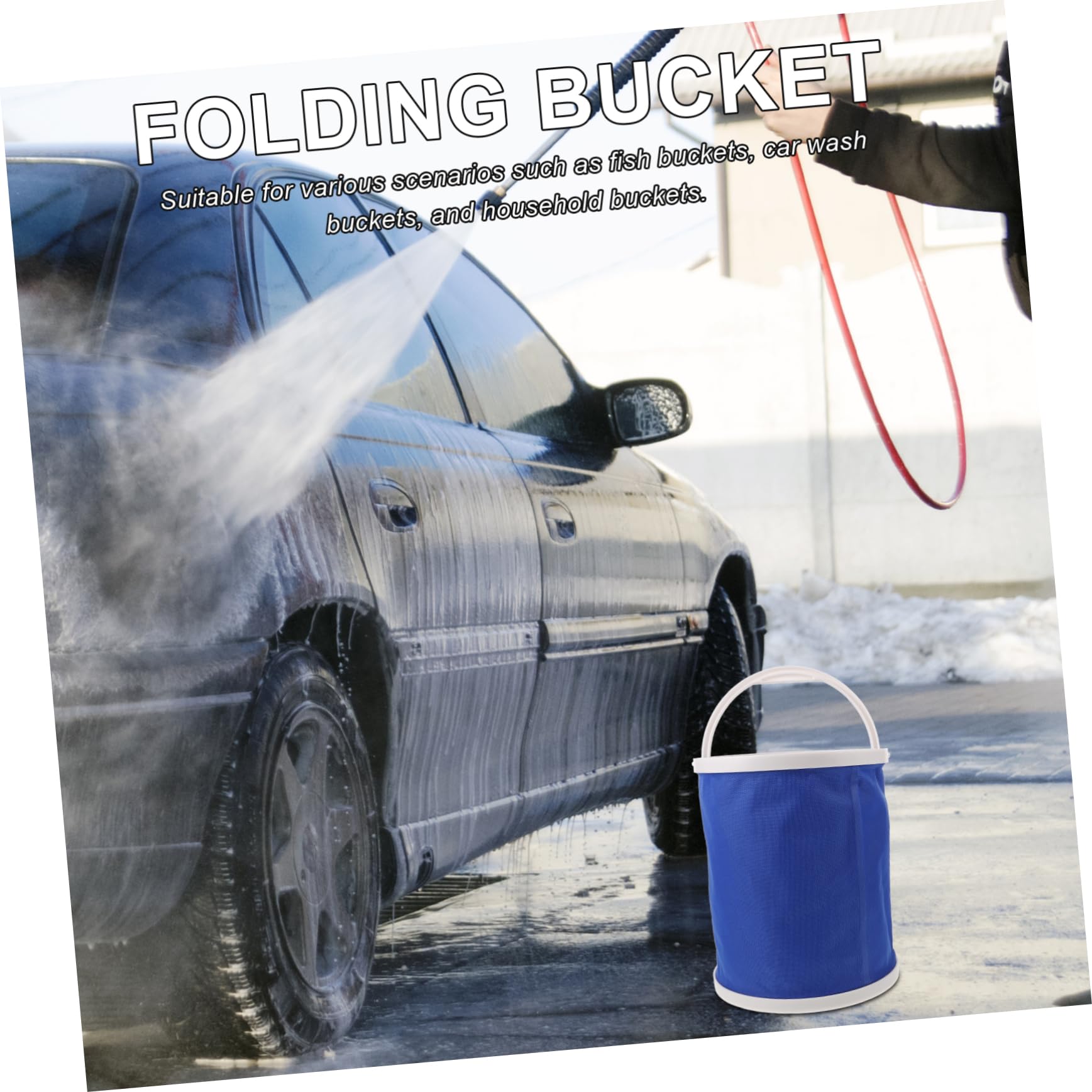 DOITOOL Faltbarer Wasserbehälter mit Griff Tragbarer Camping-Eimer aus Canvas-Material für Outdoor-aktivitäten Reisen und Picknicks