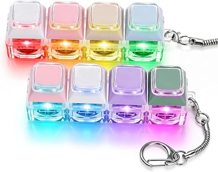 2 PCS Macaron Clicky Light Up Keyboard Fidget Toys for Adults