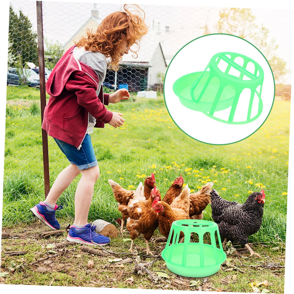 ORFOFE 2pezzi Mangiatoia Per Pollame Alimentatore Anti-spreco Per Polli Anatre e Piccioni Contenitore Riutilizzabile Facile Da Pulire e Versatile Per Cibo Secco e Umido