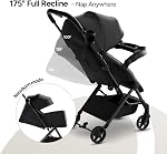 Mompush Lithe V2 Poussette légère + Plateau à collations, Pliage ultra-compact et prête pour les voyages en avion, Siège inclinable presque à plat, Porte-gobelet, Housse de pluie et sac de voyage inclus