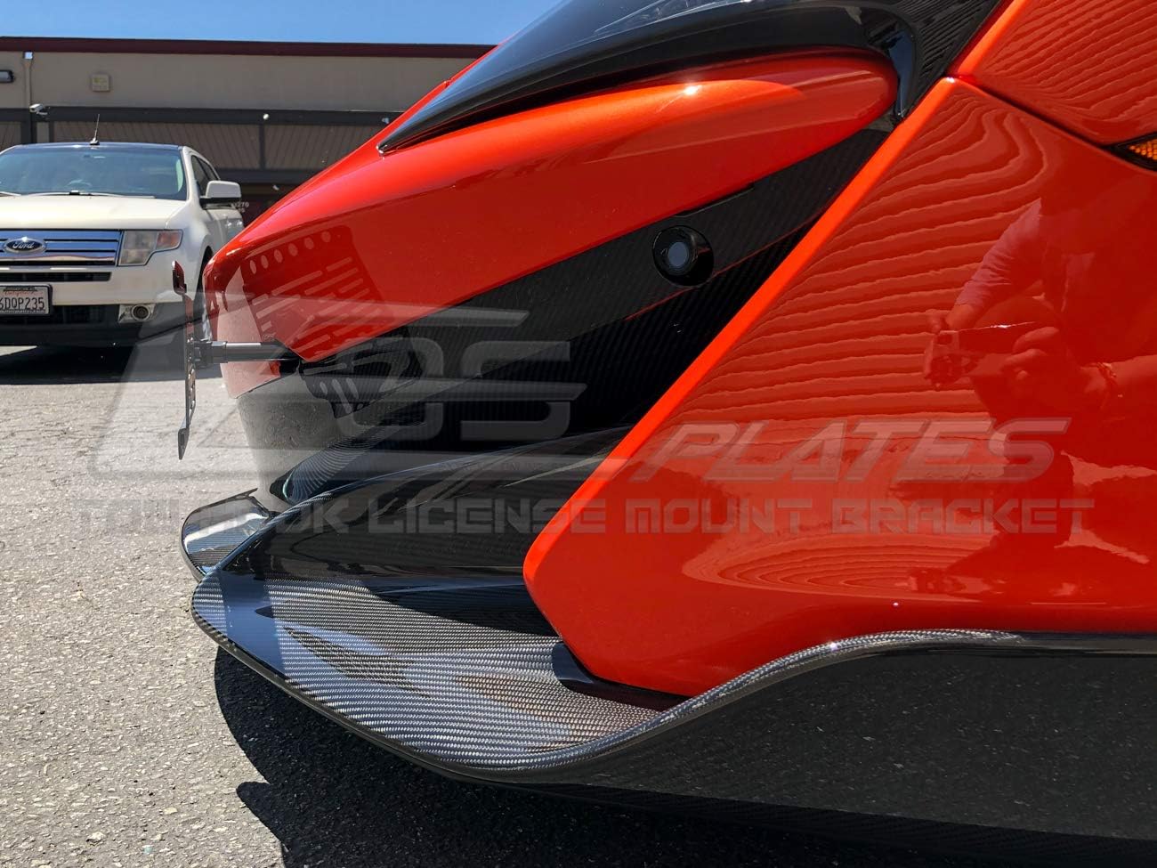 Extreme Online Store Replacement for 2019-Present McLaren 600LT | EOS Plate Version 1 Front Bumper Tow Hook License Plate Relocator Mount Bracket Tow-522 (Mid Size)