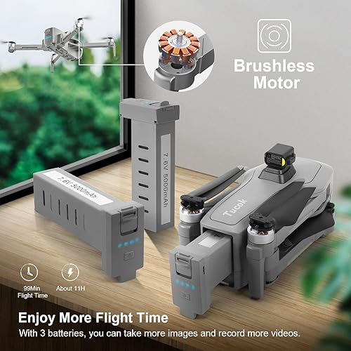 Miniatura 3 de 193MAX2S Drones con cámara para adultos 4K, cardán de 3 ejes con cámara EIS UHD, tiempo de vuelo de 99 minutos, transmisión de video de 4 KM,