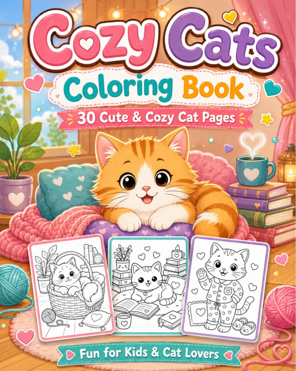 COLORING BOOK - COZY CATS: Fun for Kids and Cat Lovers