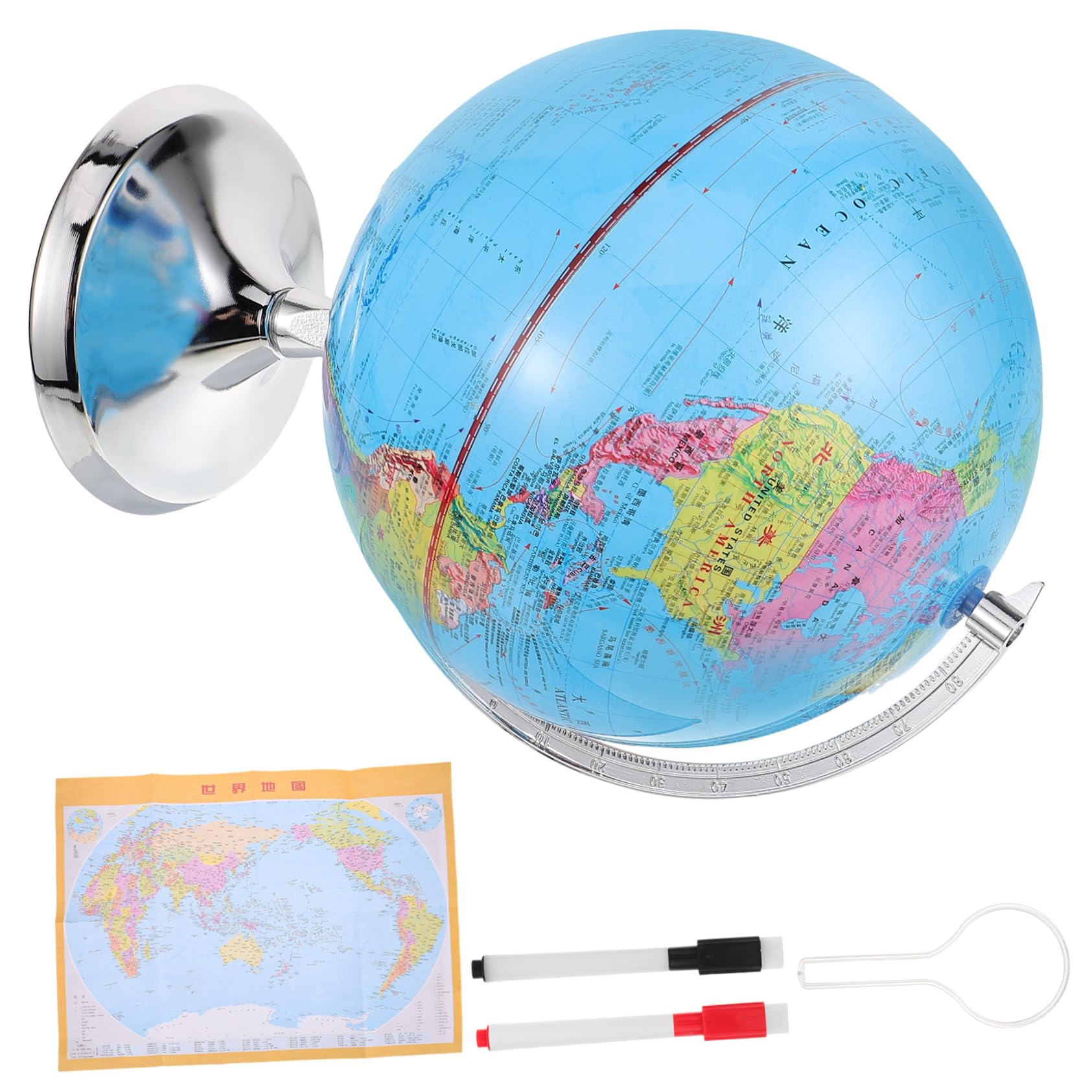 Gadpiparty 1 Set Interactive Globe for Rotating Earth Decoration with Detachable Base Educational Terrestrial Globe for Classroom Learning and Office Adornment Students