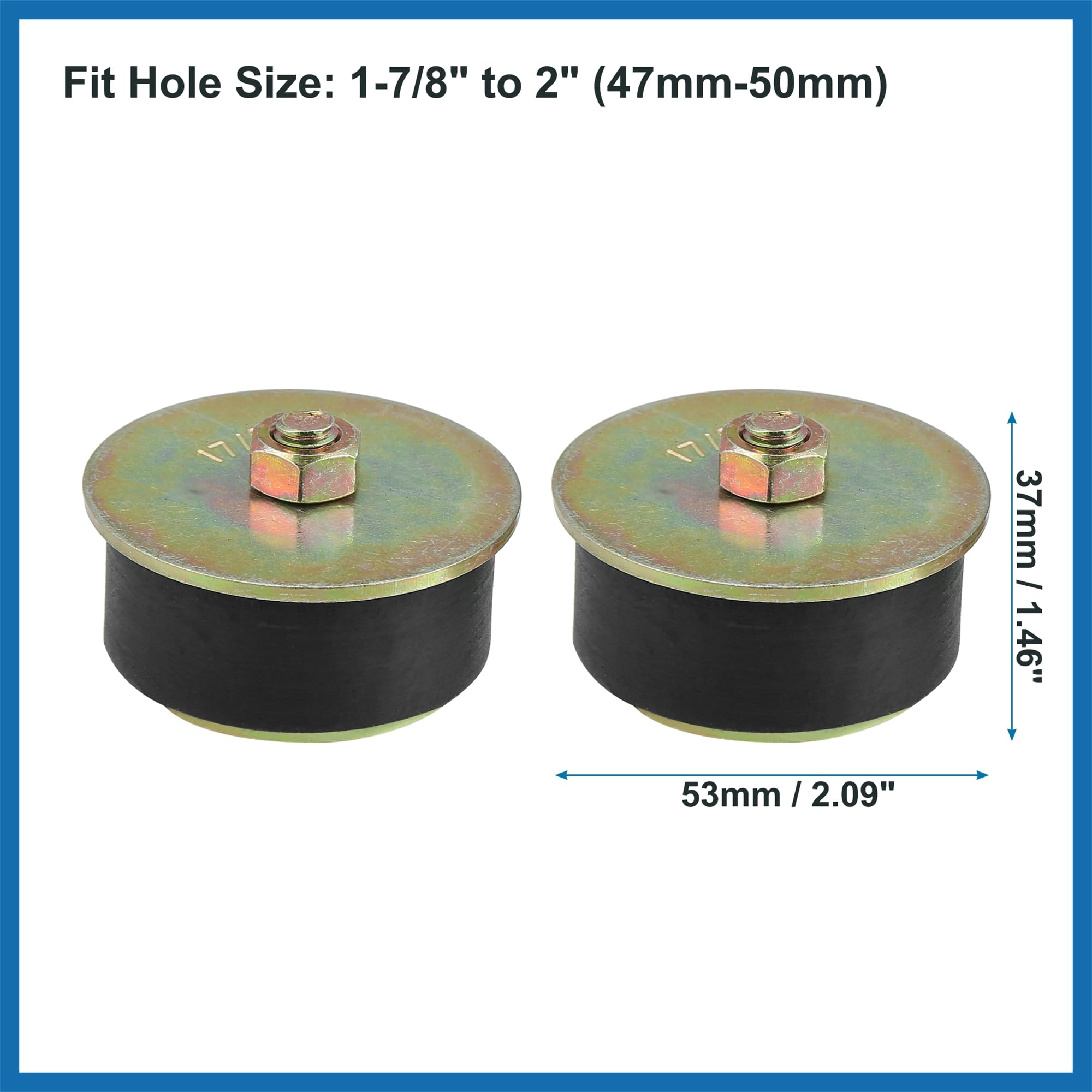 A ABSOPRO 2pz Auto Gomma Espansione Congelamento Spina Adatto 1-7/8" a 2" 47mm-50mm Sostituzione dell'articolo