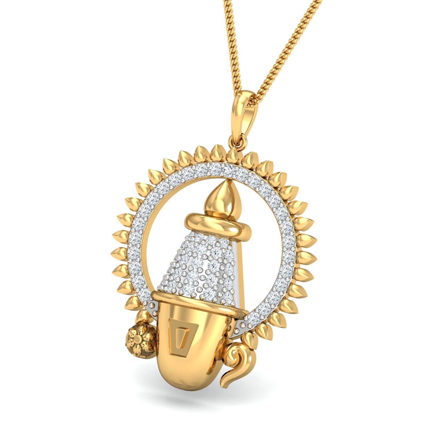 tirupati Balaji Gold and Rhodium Plated Alloy God Pendant for Men & Women Made with Cubic Zirconia