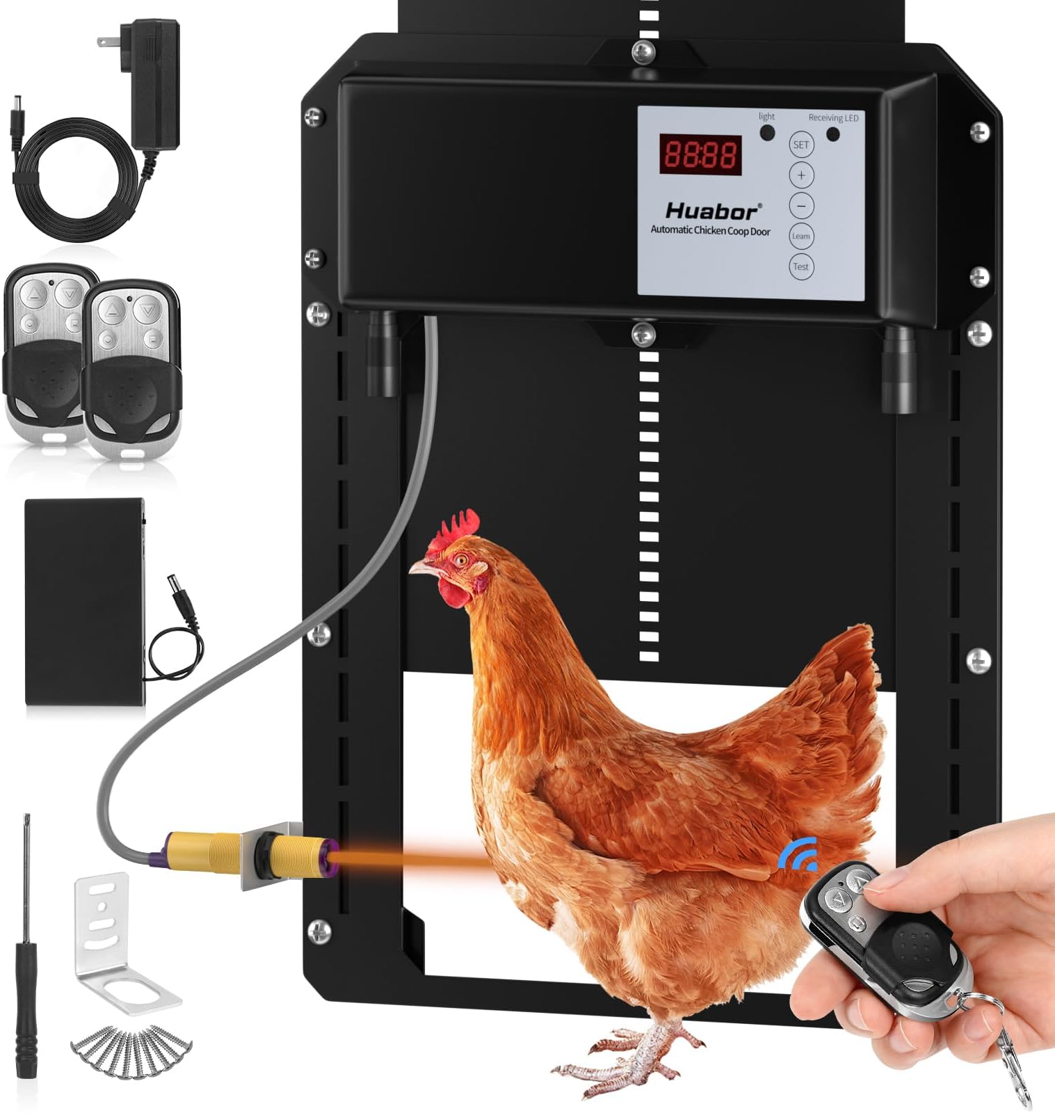 Automatic Chicken Coop Door Battery Powered, Aluminum