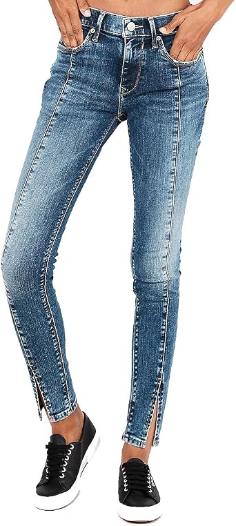 Mid Rise Split Hem Ankle Leggings 