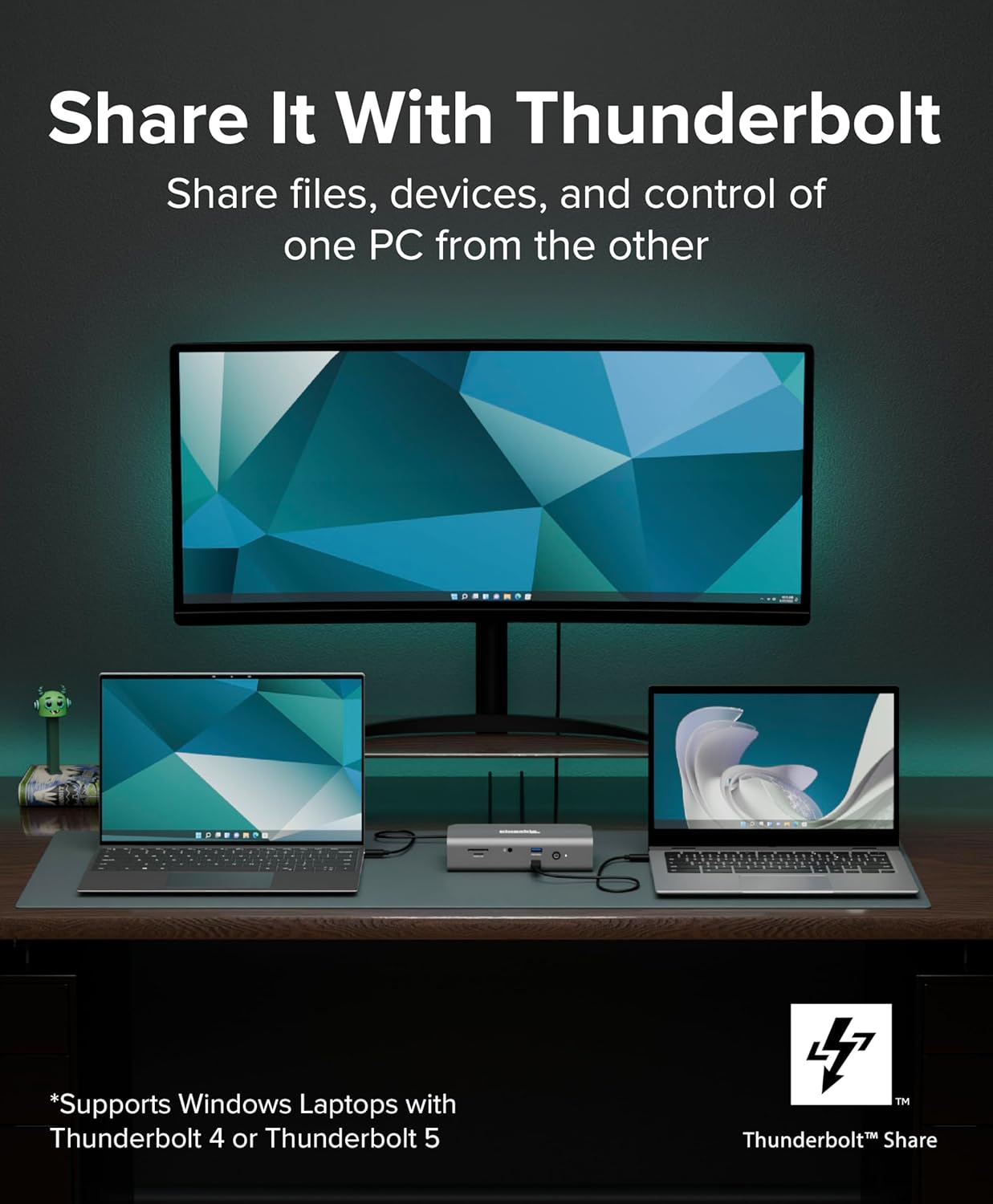 Plugable Thunderbolt 5 Dock: 140W Power Delivery, Up to Dual 6K@60Hz for Mac, Up to Dual 8K for Windows, Supports 80/120Gbps, 3X Thunderbolt 5 Ports, 2.5GbE, Driverless Connectivity (TBT-UDT3)