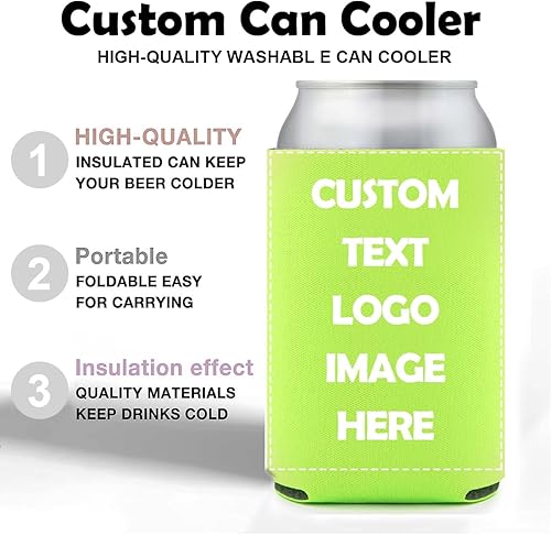 Miniatura 5 de Juego de 5 enfriadores de cerveza personalizados, soporte aislado personalizado para botellas de bebidas, soporte de cerveza personalizado mantiene