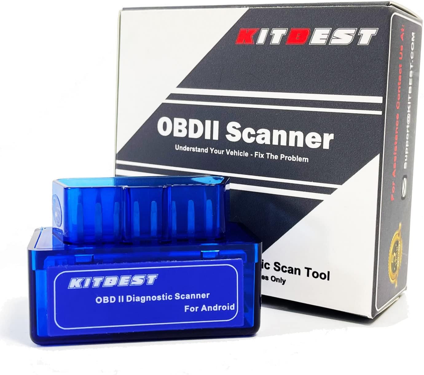 Kitbest OBD2 Bluetooth for Android, Mini OBD2 Code Reader Automotive Engine Diagnostic Scan Tool, OBD II Reader/Adapter