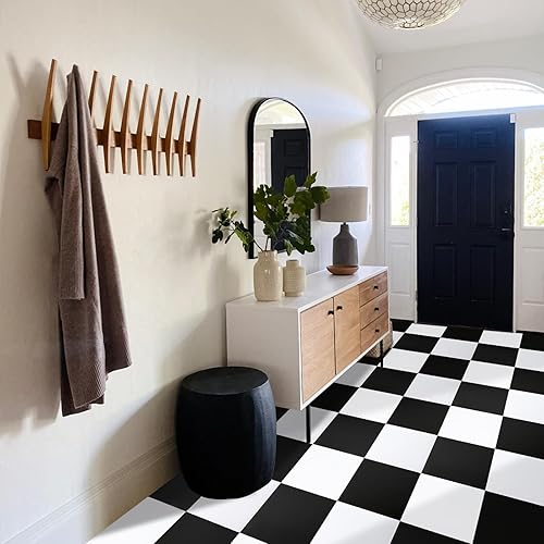 Miniatura 5 de Azulejos de vinilo para suelos de despegar y pegar, 12 x 12 pulgadas, fáciles de instalar y resistentes al agua para baño y cocina (10 unidades,