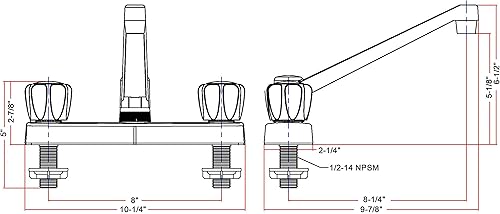 Miniatura 3 de Laguna Brass 1300SACP RVMotorhome Grifo de cocina giratorio no metálico de dos manijas