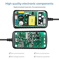 Vista 5 de LightingWill Fuente de alimentación de 12 V, adaptador de alimentación de 24 W, convertidor de CA de 110 V a 12 V 2 A CC, transformador de enchufe
