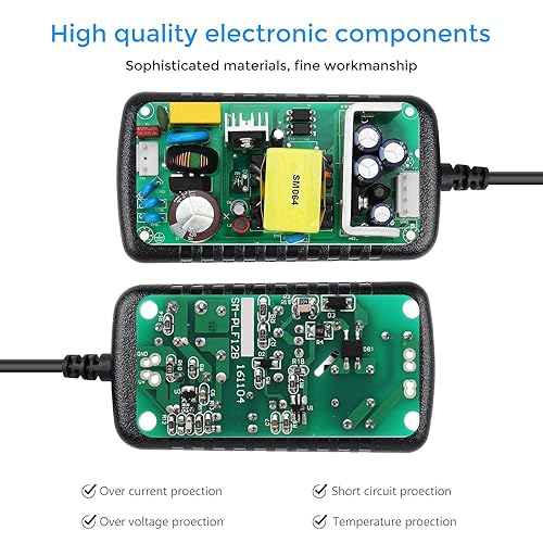 Miniatura 5 de LightingWill Fuente de alimentación de 12 V, adaptador de alimentación de 24 W, convertidor de CA de 110 V a 12 V 2 A CC, transformador de enchufe