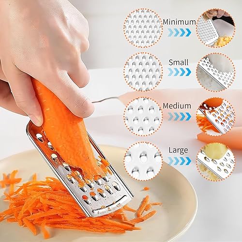 Miniatura 4 de 4 ralladores de queso, trituradora de queso de acero inoxidable, cortador de verduras de limón para utensilios de cocina (4 caras)
