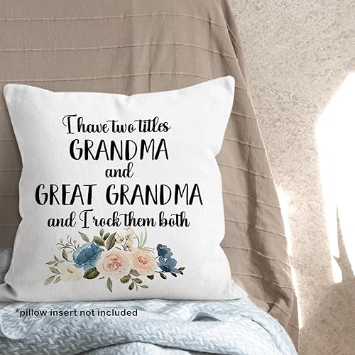 Miniatura 6 de Grandma Great Grandma Gifts Throw Pillow Covers 18x18, I Have Two Titles Grandma and Great Grandma and I Rock Them Both Family Thank You Gifts Decor