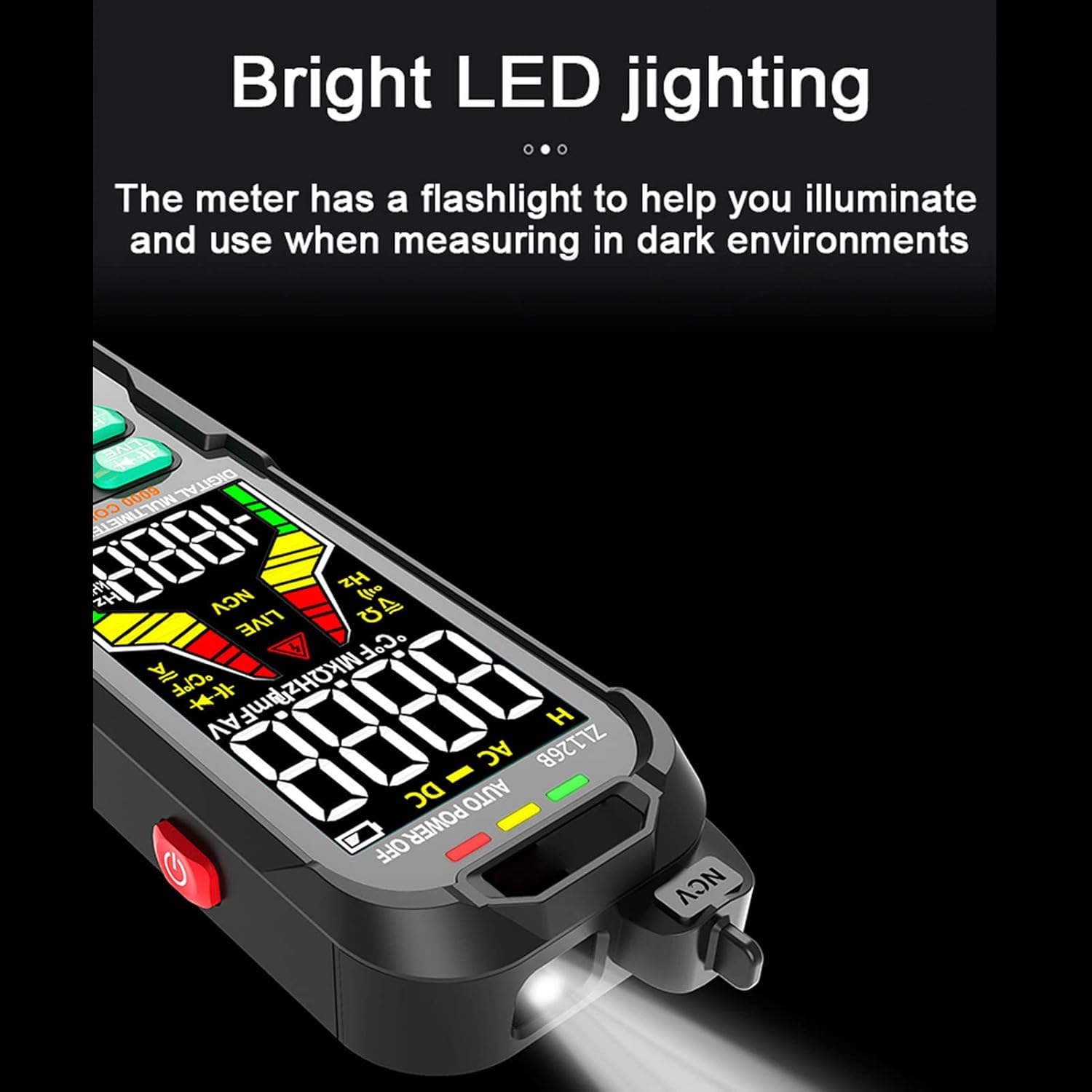 GLOGLOW Digital Multimeter, Digital Multimeter Tester Volt Meter Capacitance Ohm Diode Multimeter Voltmeter Tester