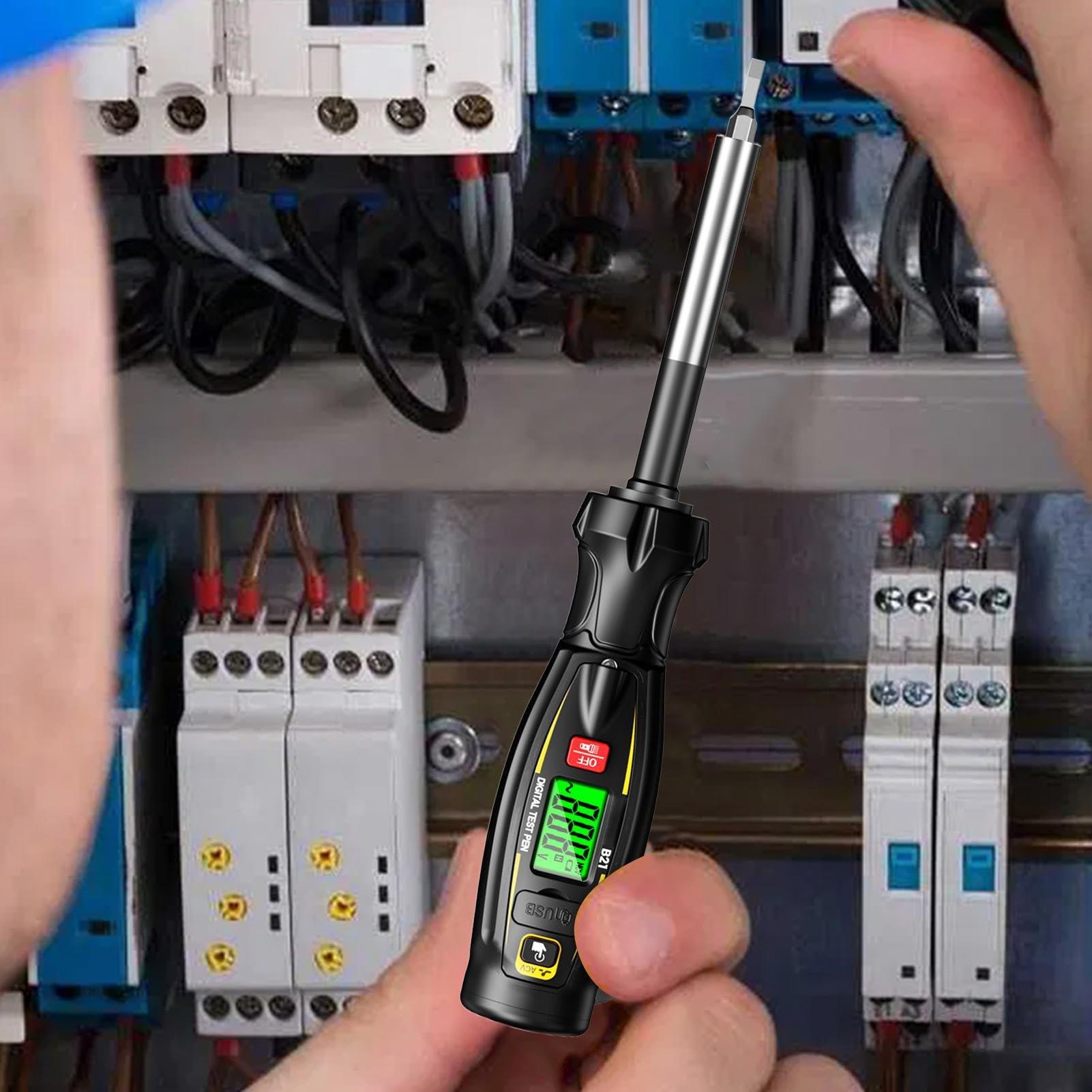 Testeur d'électricité Affichage LCD sans contact | Tournevis volt détecteur pour Mécaniciens Bricoleurs Techniciens Électriciens Maison Bureau Garage Atelier Luminaires Prises
