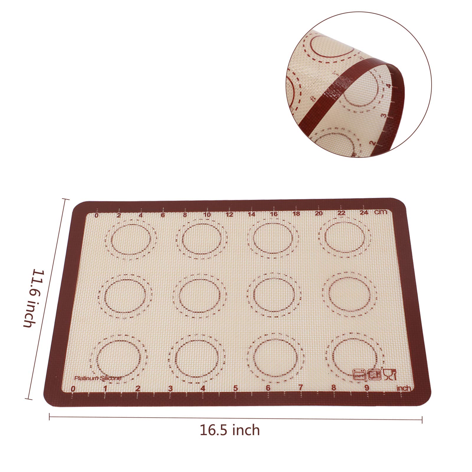 Silikon-Backmatten, lebensmittelechte Silikonmatten, wiederverwendbar, Dessert-Backmatten, antihaftbeschichtete Backmatten for die Herstellung von Keksen, Macarons, Brot und Gebäck /61