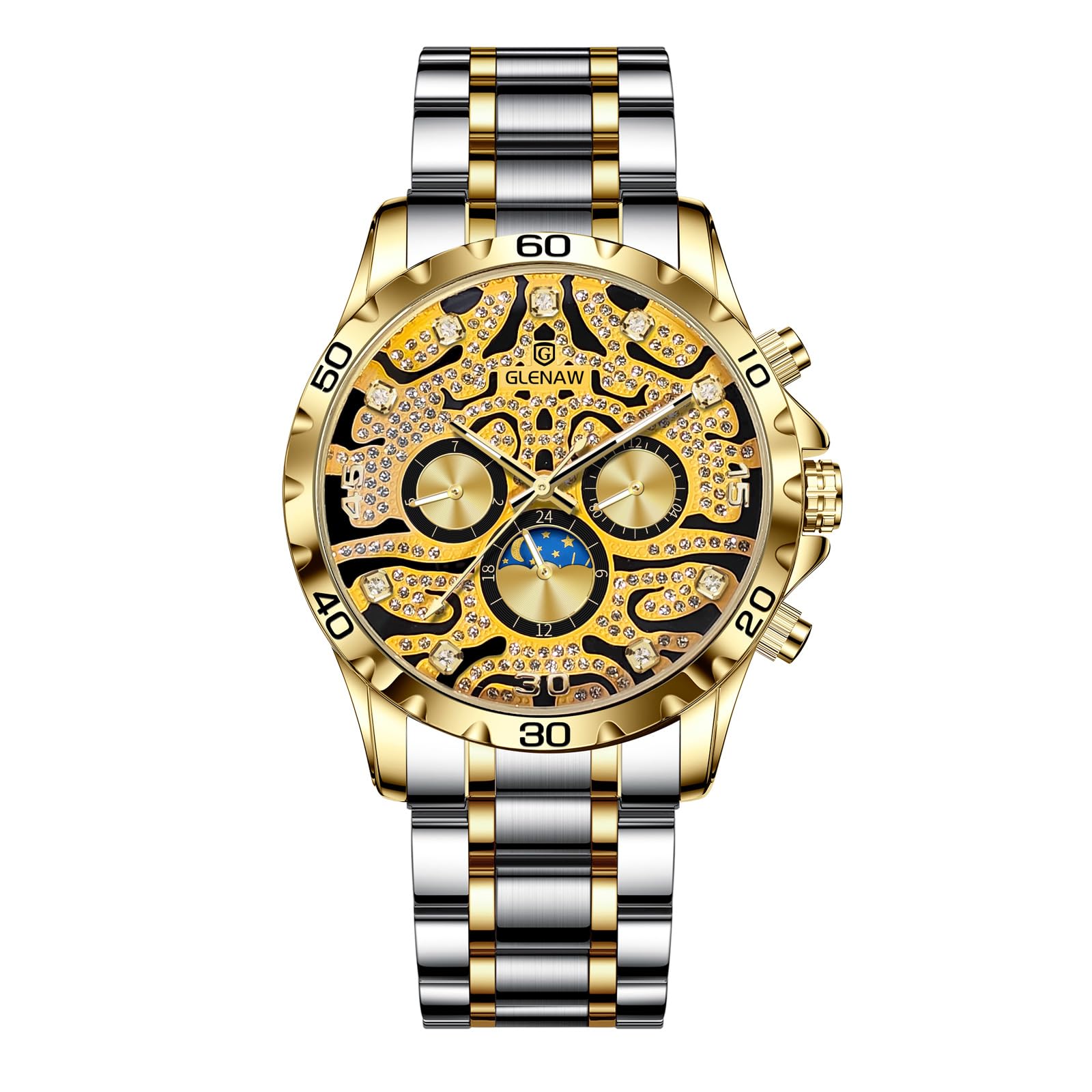 Amazon | GLENAW 自動巻き腕時計 メンズ タイガーダイヤル ライン