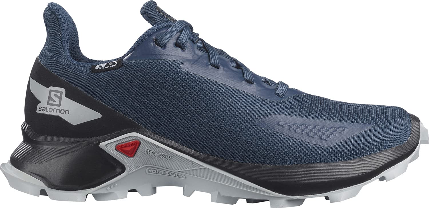 SALOMON Alphacross Blast Climasalomon Waterproof (impermeable) unisex-niƱos Zapatos de trail running, Azul (Dark Denim/Black/Pearl Blue), 31 EU