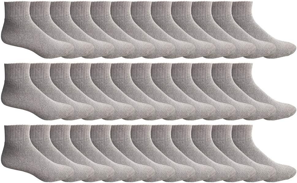 Yacht & Smith Mens Ankle Wholesale Bulk Pack Athletic Sports Socks - Many Colors, King Size (Mens 13-16)