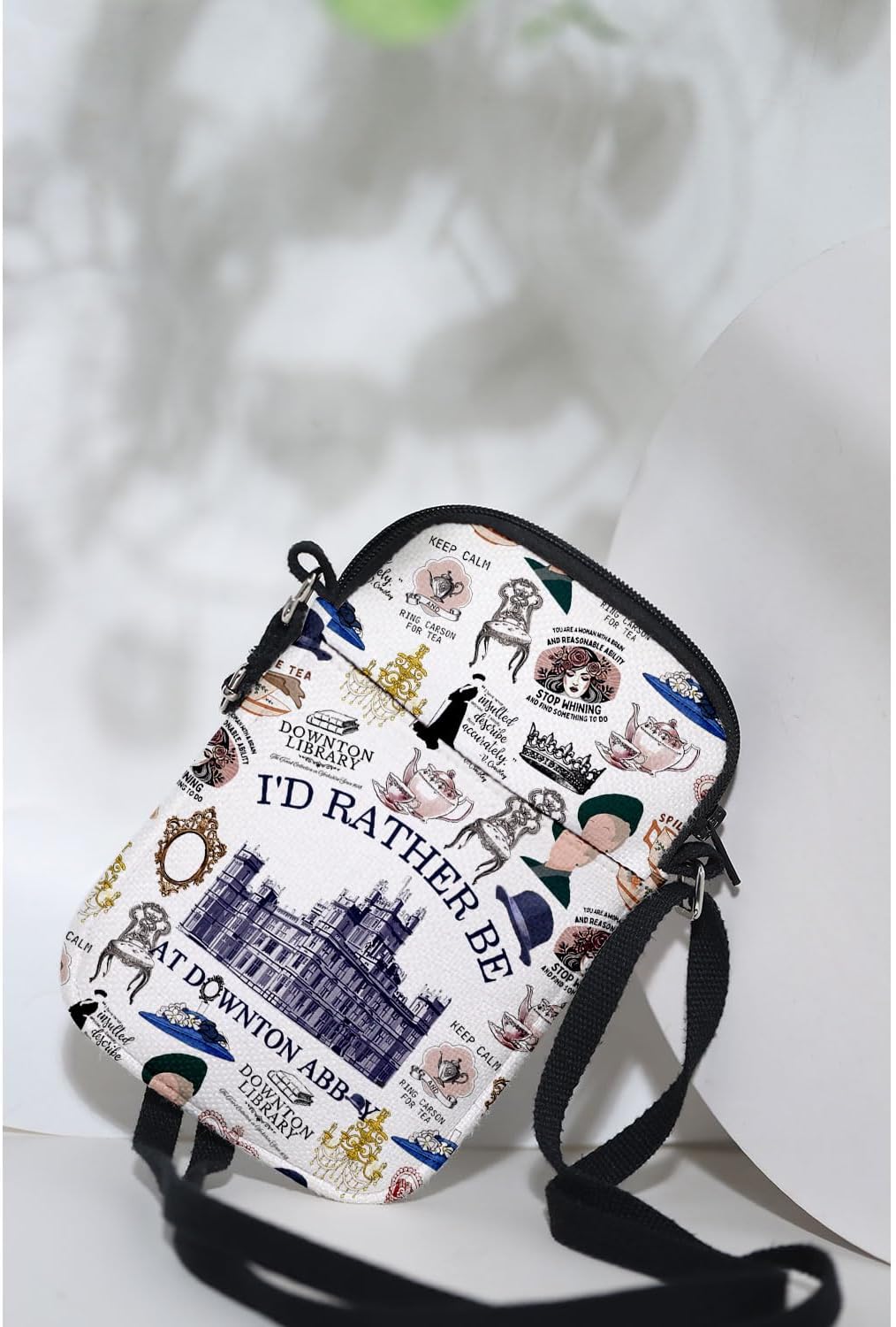 MAOFAED British Movie Inspired Crossbody Bag for Fans, Downton Library, I Never Argue I Explain, Grantham Tea House - Image 5