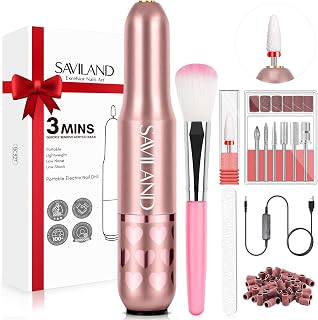 SAVILAND Advance Electric Nail Drill: Exclusive Love Series 20000RPM Portable Efile Nail Drill Machine Complete Drill Bits for Remove Acrylic Nails Manicure & Toenails Nail Care Home Salon DIY
