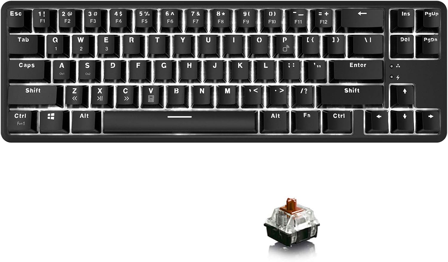 Lomiluskr K680T Wireless 60 Mechanical Keyboard, Bluetooth/Wired Dual