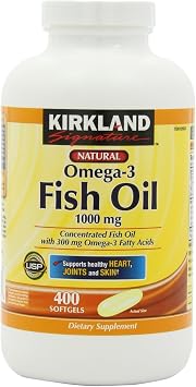 Kirkland Signature Fish Oil 1000 mg., 400 Softgels 3 Pack