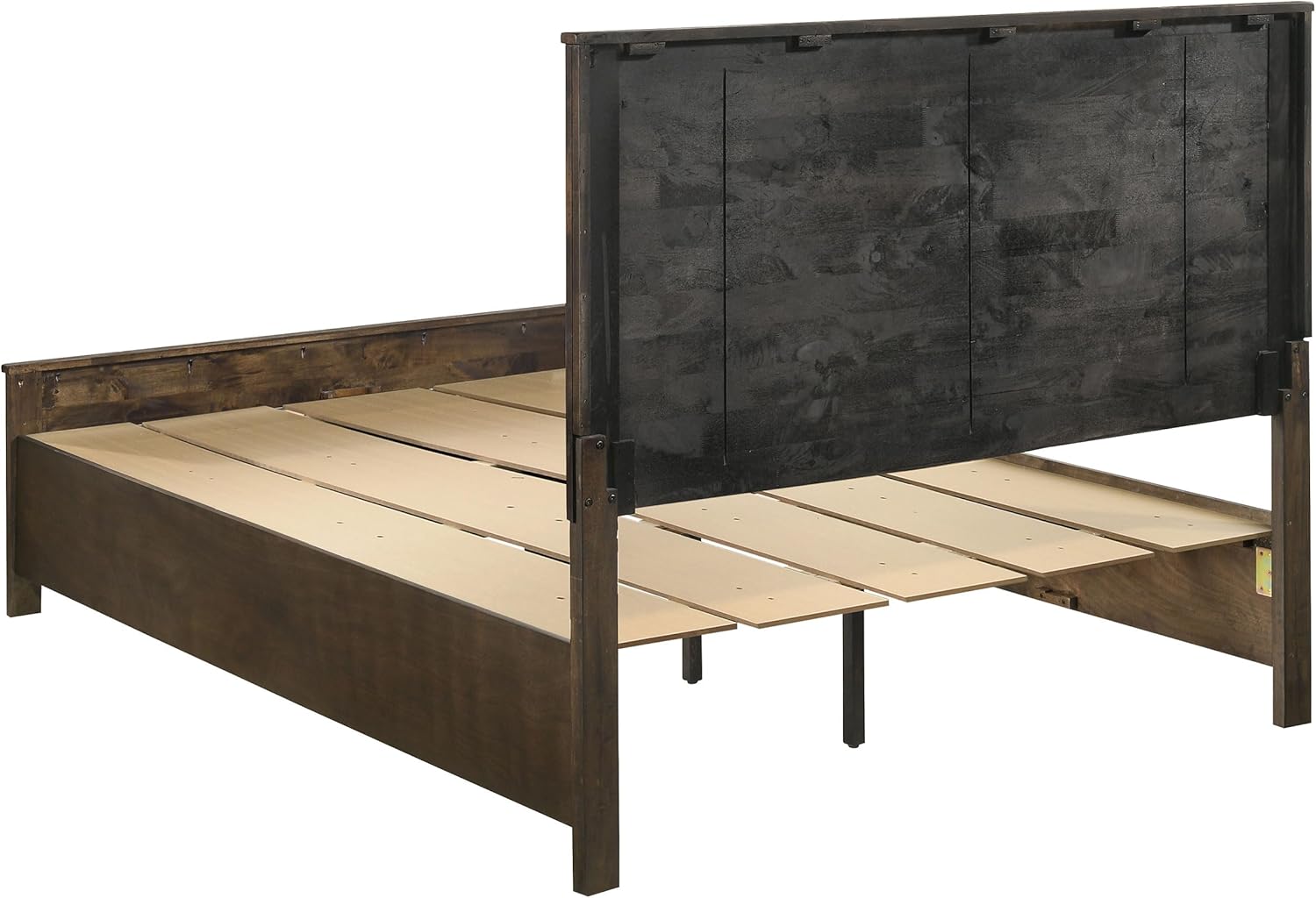 Coaster Home Furnishings Woodmont Farmhouse 4-Piece Bedroom Set Queen Size Storage Panel Bed Frame 54-inch Headboard Rustic Golden Brown 222631Q-S4