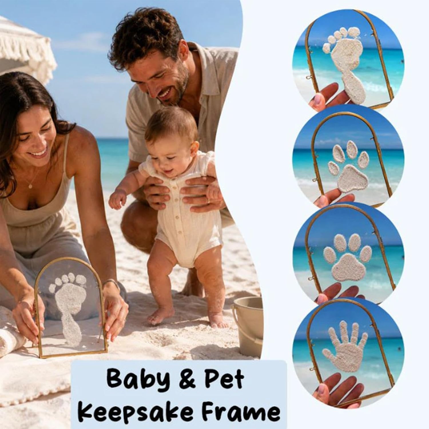 Glass Picture Frame Metal Arch Holder with Glass Cover