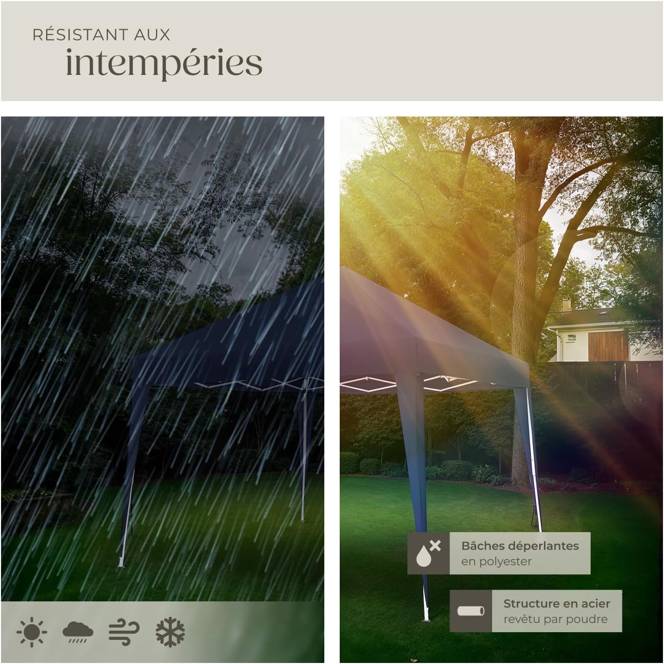 Ground stake and tension rope for gazebo